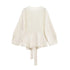 V-Neck Shoulder Pad Knit Blazer for Women