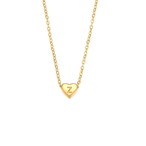 E.B.belle Minimalist Small Love Initial Necklace Jewelry 18k Gold Plated Heart Pendant for Elegant Personal Touch