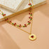 DIEYURO Double-layer Red Heart Necklace