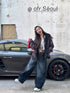 Chic Embroidered Patchwork Loose Fit Jeans for Women