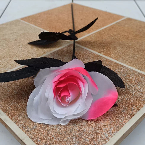 5pcs Silk Black Rose Artificial Flower Heads