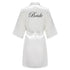 Team Bride Satin Robe with Black Letters