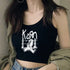 Y2K Style Korn Crop Top for Women - Short Sleeve T-Shirt