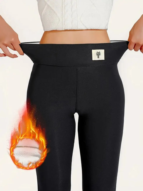 High Waist Fleece-Lined Warm Leggings for Women