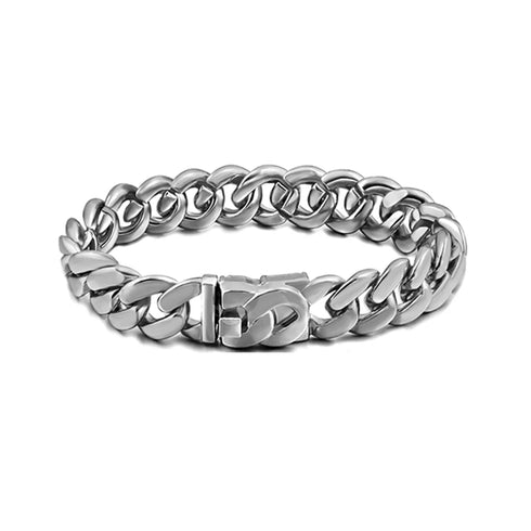 Iced Out Crystal Heart Tennis Miami Cuban Link Chain Bracelet