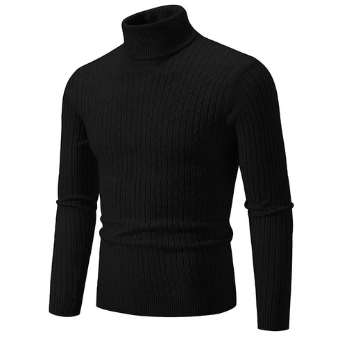 Men's High Neck Casual Knitted Pullover Sweater