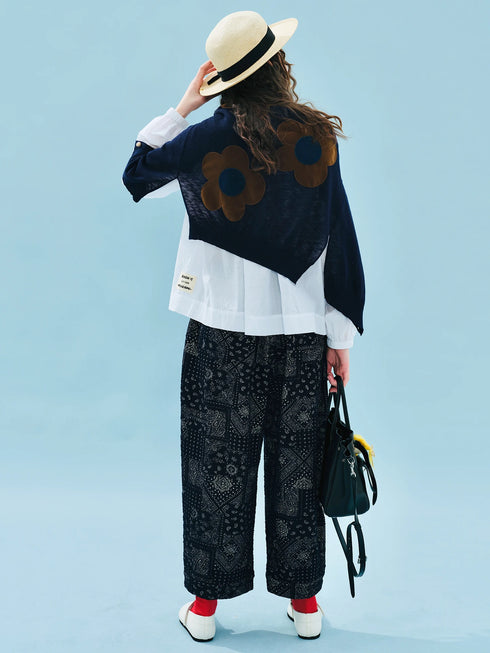 Imakokoni Autumn Loose Cotton T-Shirt with Lace Collar
