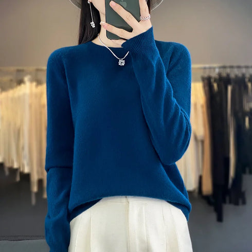 100% Merino Wool Long Sleeve Sweater for Women