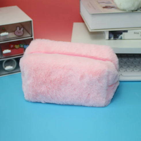 Plush Zipper Cosmetic Bag in Multiple Colours
