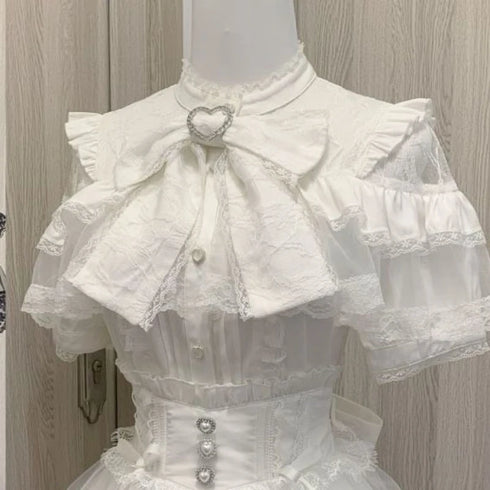 Summer Lolita Blouse with Lace Detail