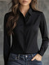 Versatile Long-Sleeved Satin Shirt for Women