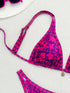 Purple Floral Print Bikini Set for Women