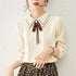 Women's Casual Long Sleeve Blouse with Peter Pan Collar
