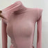 Turtleneck Long Sleeve Women's Top - See-Through Style