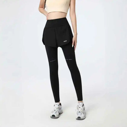 PHIGEER Women's High Waist 2-in-1 Yoga Leggings with Shorts