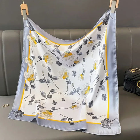 Luxury Silk Square Scarf for Women - 70cm