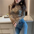 Women’s Leopard Print Turtleneck Long Sleeve Top