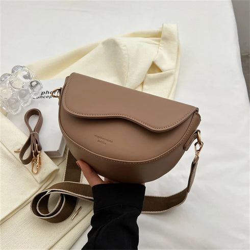 PU Leather Women's Crossbody Bag with Red Strap