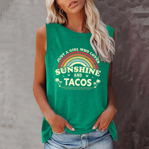 Seeyoushy Just A Girl Who Loves Sunshine Tacos Tank Top