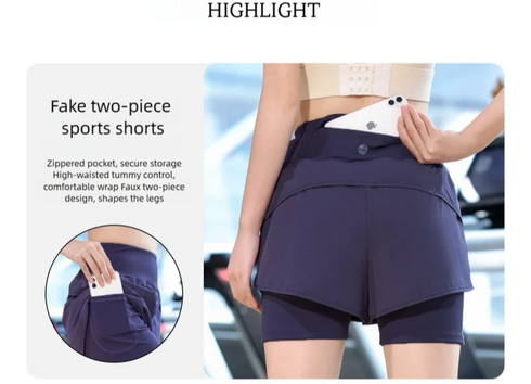 High Waist 2 in 1 Yoga Shorts for Women