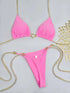 White Lace-Up Bikini Set for Women