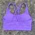Solid Colour Cross Back Sports Bra with Multiple Straps