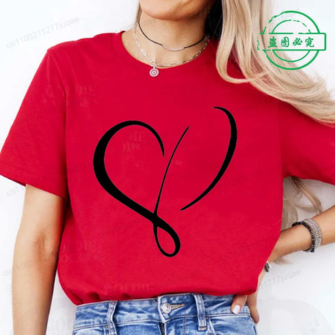 Women’s Heart Design Casual T-Shirt