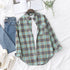 Plaid Flannel Shirt for Women - Casual Long Sleeve Top