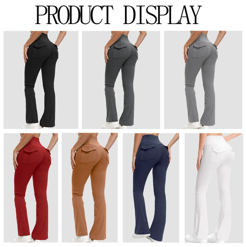Women's High Waisted Flared Yoga Pants with Pockets