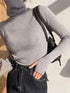 Knitted Sweater Women Korean Version Turtleneck Pullover Warm Lapping Basic Tops