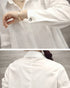 White Casual Oversized Blouses Women 2024 Autumn Korean Fashion Mid Length Winter Loose Long Sleeves Femal Blouses
