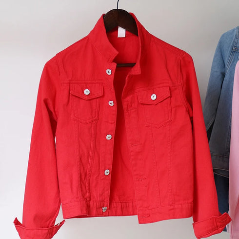 Women's Casual Denim Jacket for Spring and Autumn