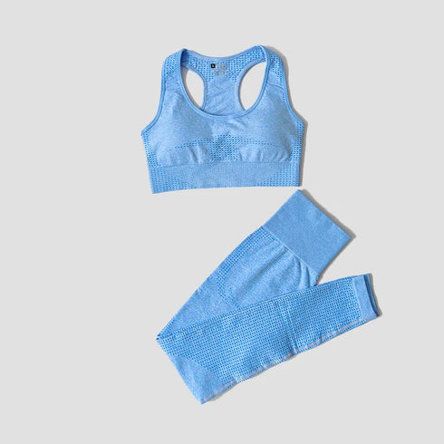 WAREBALL Women's Yoga Set - Long Sleeve Crop Top & Leggings