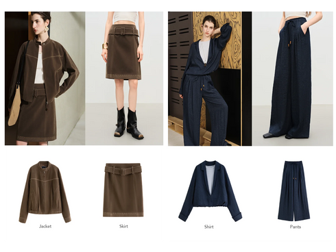 FSLE High-Waisted Straight-Leg Knit Trousers