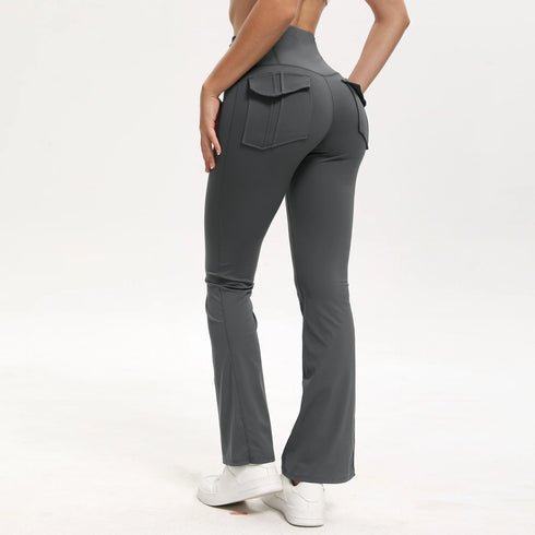 Women's High Waisted Flared Yoga Pants with Pockets