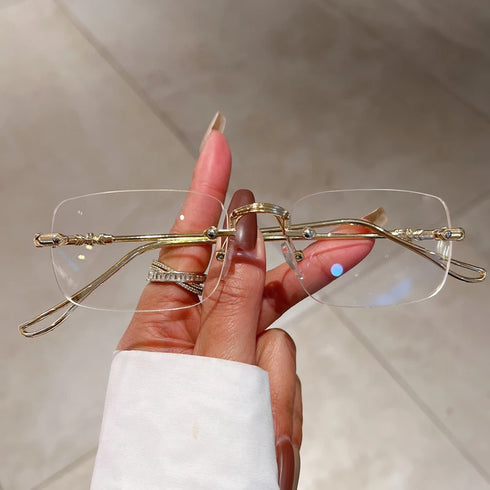 Rimless Rectangle Sunglasses for Men and Women