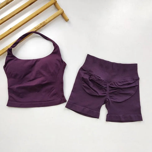 Seamless Yoga 2-Piece Gym Set for Women