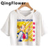 Kawaii Anime Cartoon Tee for Women - V-Neck Short Sleeve Top