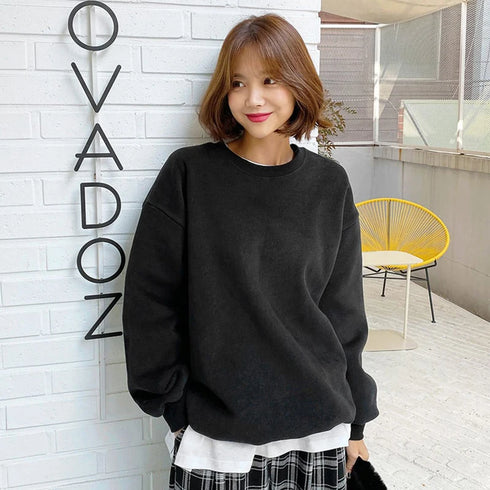 Women's Loose Fleece Pullover Sweatshirt