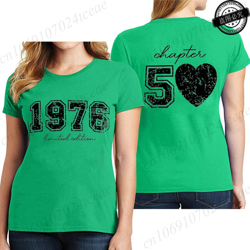 Women's Vintage 1976 O Neck Short Sleeve T-Shirt