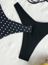 Four Piece Black and White Dotted Bikini Set