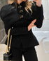 Elegant Black Blazer with Gold Buttons