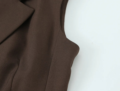 Elegant V-Neck Two-Piece Set with Wide-Leg Pants