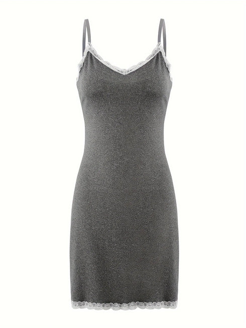 Women's Lace Trim Sleeveless Nightgown