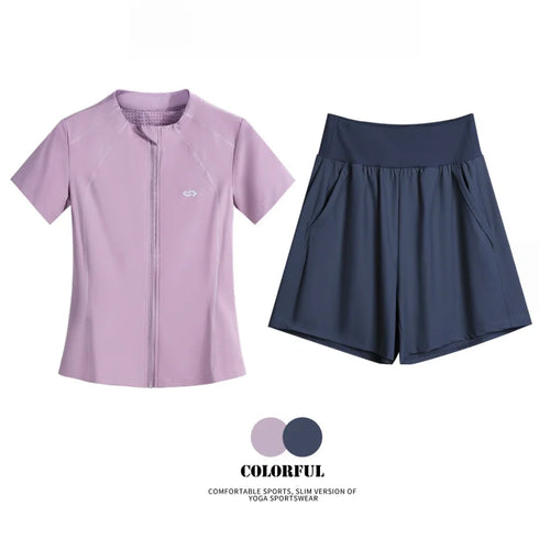 DRUR Women's Short Sleeve Tracksuit Set