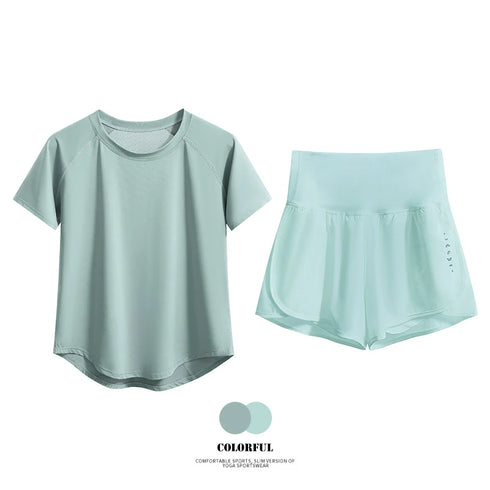 DRUR Women's 2-Piece Yoga Set - Summer Sportswear