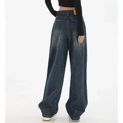 High Waist Baggy Denim Jeans for Women