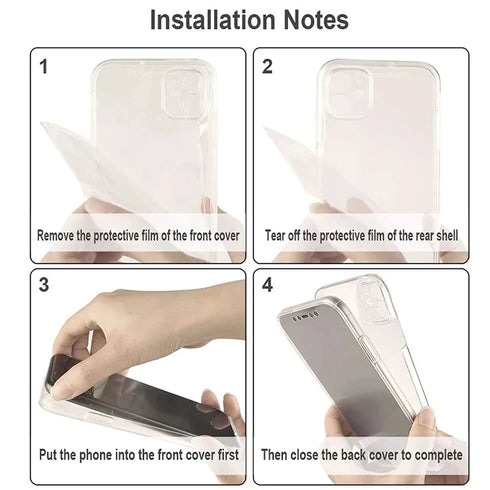 Clear 360 Full Wrap Phone Case for iPhone Models