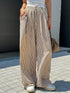 Plus Size Striped Drawstring Casual Pants