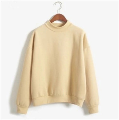 Women's Velvet Turtleneck Long Sleeve Sweatshirt